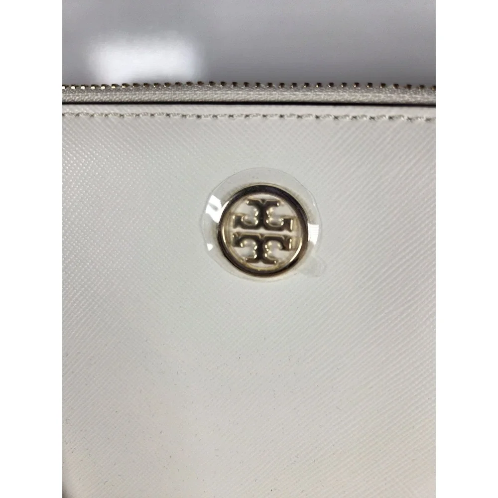 Tory Burch Leather Robinson Double Zip Large Tote  New Ivory Nwt